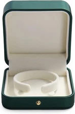 Oirlv Premium Leather Bracelet Bangle Box Blackish Green Jewelry Gift Case Velve