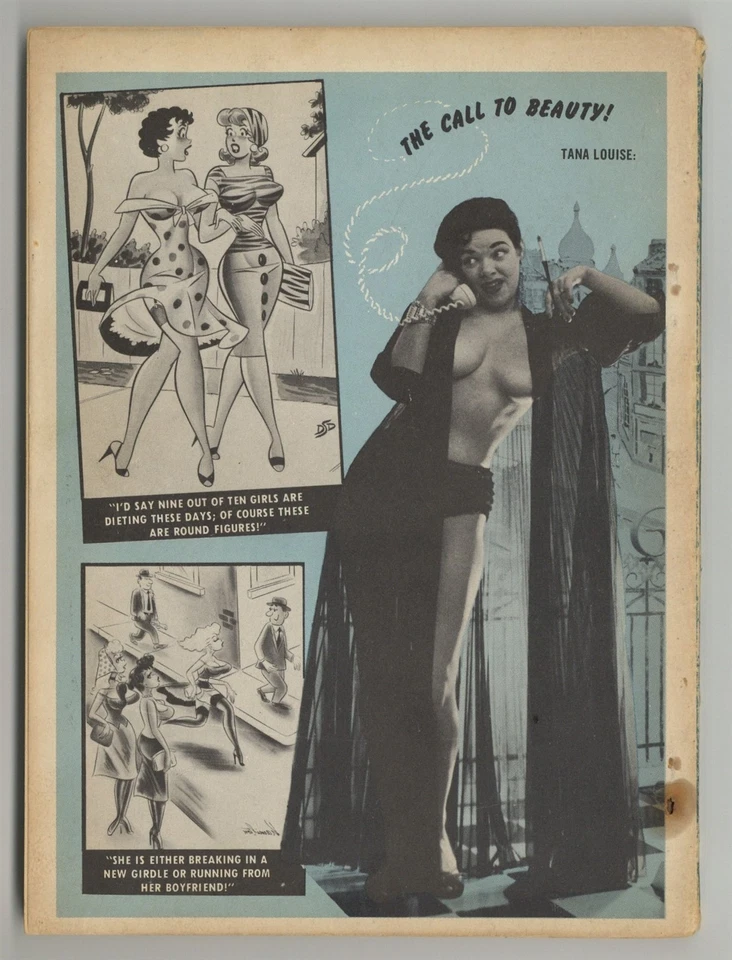 Jest #30 Betty Page, Dianne Webber, Candy Barr 1958 Pinup Magazine Humorama - Image 2 of 2