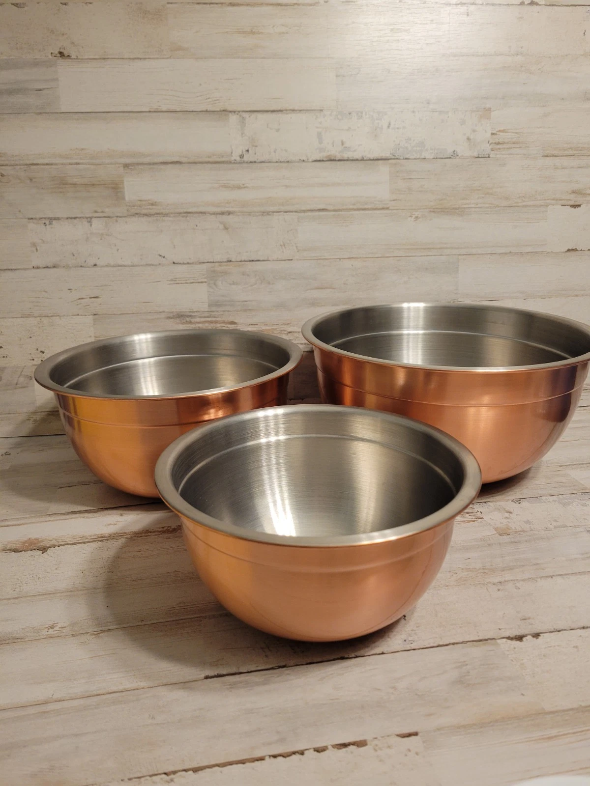 Williams Sonoma Copper Mixing Bowls Set of 3