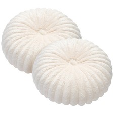 2 Pack 35cm Velvet Pumpkin Round Cushion Sofa Decor