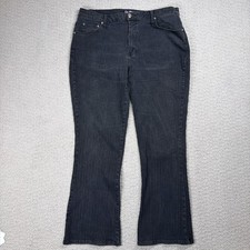 L.A. Blues Jeans Women’s 18W Stretch Faded Black Pinstripe Bootcut Denim Flare