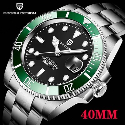 Mechanical wristwatch, 1.57 in case, stainless steel, 3937.01 in water resistant