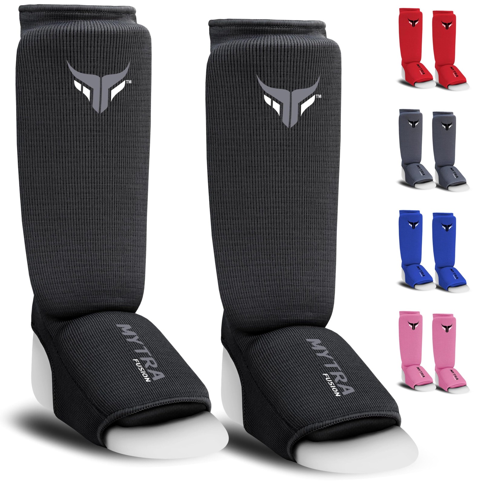 Mytra Fusion Kids Shin Instep Pad Protector for Kickboxing XS, Black