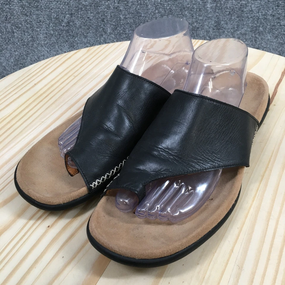 Sandalias Gabor para mujer 44 Lanzarote Slide negras puntera lazo cómodas parte superior baja planas Foto 3 de 4