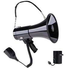 Loundmore 50 Watt Rechargeable Megaphone Speaker with Battery High Black