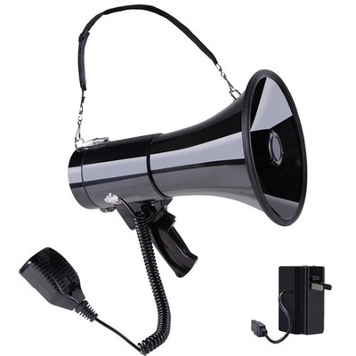 Loundmore 50 Watt Rechargeable Megaphone Speaker with Battery High Black 