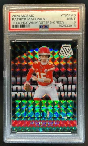 2024 Panini Mosaic Patrick Mahomes II Touchdown Masters Green #TM-PMS PSA 9