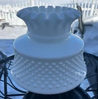 Vintage White Hobnail Milk Glass Hurricane 10" Lamp Shade for 7" Fitter no Chips