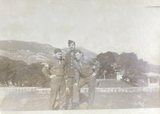 Original WWII US Army Soldiers Snapshot Photo Mountain Europe Scene