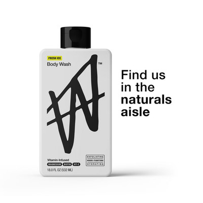W By Jake Paul Body Wash, Exfoliating, Hydrating, Fresh Ice 18 fl oz.