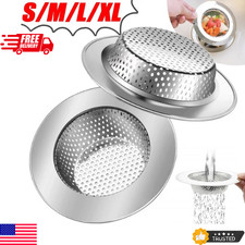 2PCS 4.5" Kitchen Bathroom Sink Strainer Stainless Steel Filter Drain Strainer