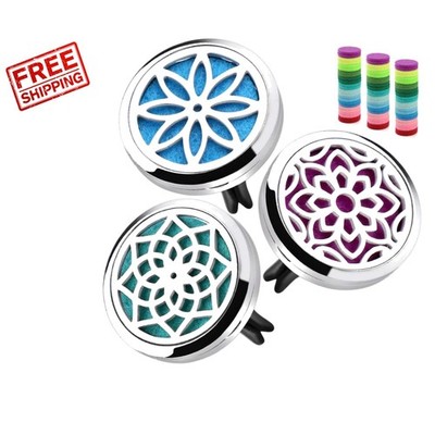 Essential Oil Car Diffuser with 36 Refillable Pads - Versatile & Stylish