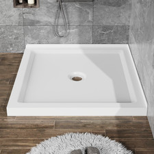 36''x36''Shower Base Center Drain Double Threshold Shower Basin,No Drain Set.