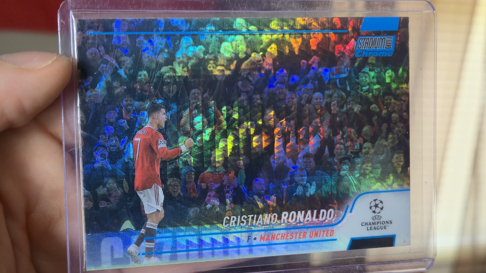 2021-22 Topps Stadium Club Chrome UCL Cristiano Ronaldo Aqua Wave refractor NM