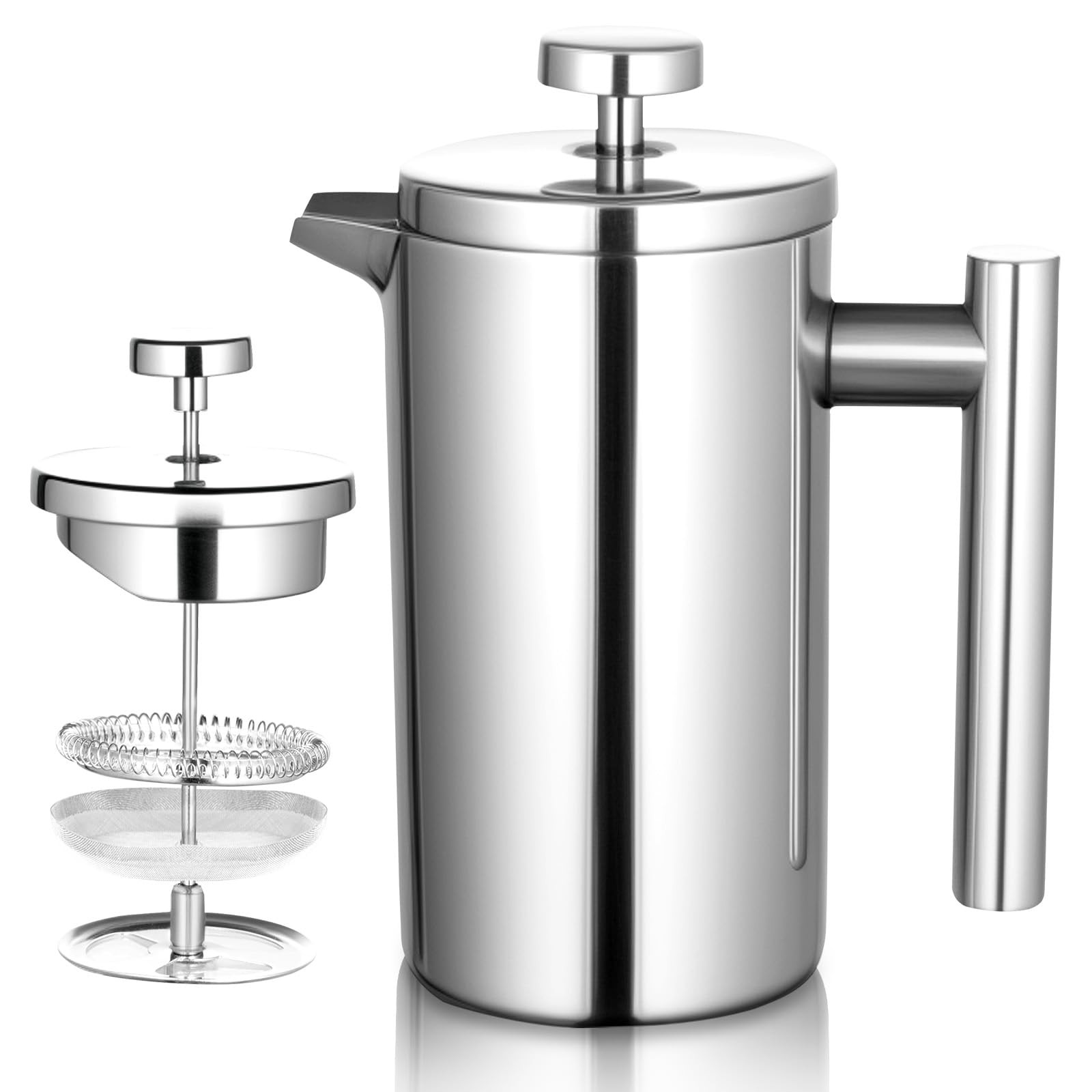 Coffee Maker With Scale, 304 Stainless Steel French Press, 1