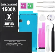 15000mAh Replacement Battery Used for iPhone X High Capacity 0 Cycle Li Polymer