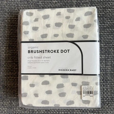    Pottery Barn Kids Gray Brushstroke Dot Crib Fitted Sheet   Soft  Stylish   
