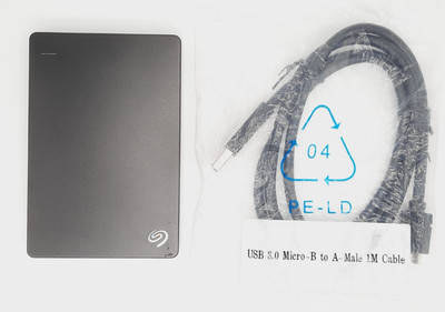 Seagate SRD00F1 Backup Plus Portable 2TB Hard Drive w/ New USB, Tested Working