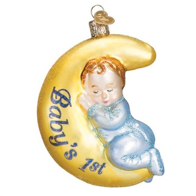 Old World Christmas Glass Ornament, Baby's 1st, Dreamtime Boy (With OWC Box)