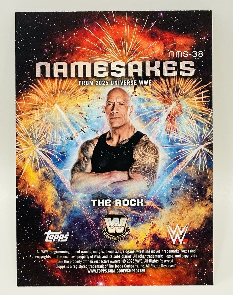 The Rock 2025 Topps Universe Namesakes Dwayne Johnson #NMS-38 WWE