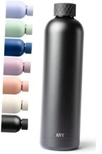  Insulated 32oz Leak Proof BPA-Free Metal Bottle - Slim, 33.8 Ounces Black