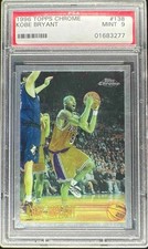 1996-97 Kobe Bryant Topps Chrome #138 Rookie Card RC PSA MINT 9 - LA LAKERS. rookie card picture