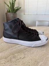 Converse Jack Purcell Johnny Hi-Top Sneakers Men 10.5 Women 12 Black Ox 🔥