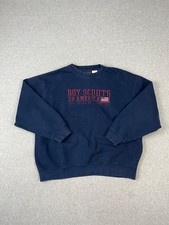 Vintage Boy Scouts Of America Sweatshirt Mens XL Navy Long Sleeve Crew Made USA