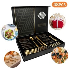 48 teilig Besteckset Edelstahl für 12 Personen Besteck Tafelbesteck Essbesteck ,