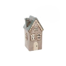 Village Pottery Scalloped House Grey Tealight Holder