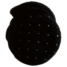 Degrees Girls Plush Black Rhinestone Ear Muffs Warmers