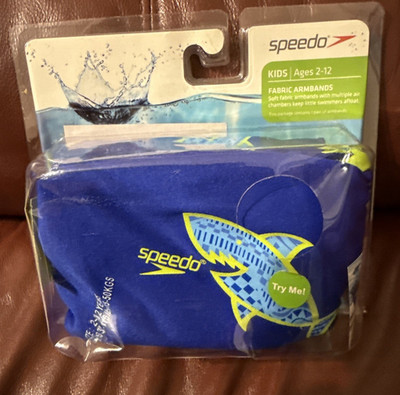 Speedo Fabric Armbands Floaties Begin to Swim Level 2 Ages 2-12 Blue Shark New