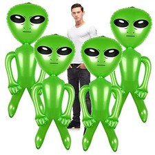 4 Pieces 63 Inch Giant Inflatable Alien Jumbo Blow Up Alien Green 4 Pack Large