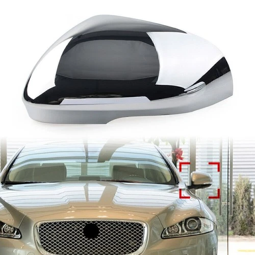 1Pcs Left Rear Side View Mirror Cover Cap Chrome For Jaguar XF XFR XFR-S XJ