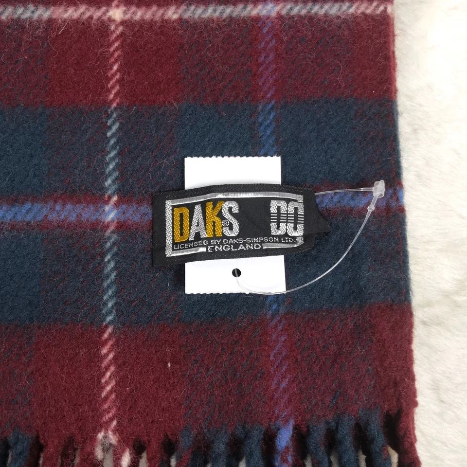 Bufanda de lana DAKS clásica a cuadros tartán silenciador invierno calentador cuello bufandas Foto 4 de 4