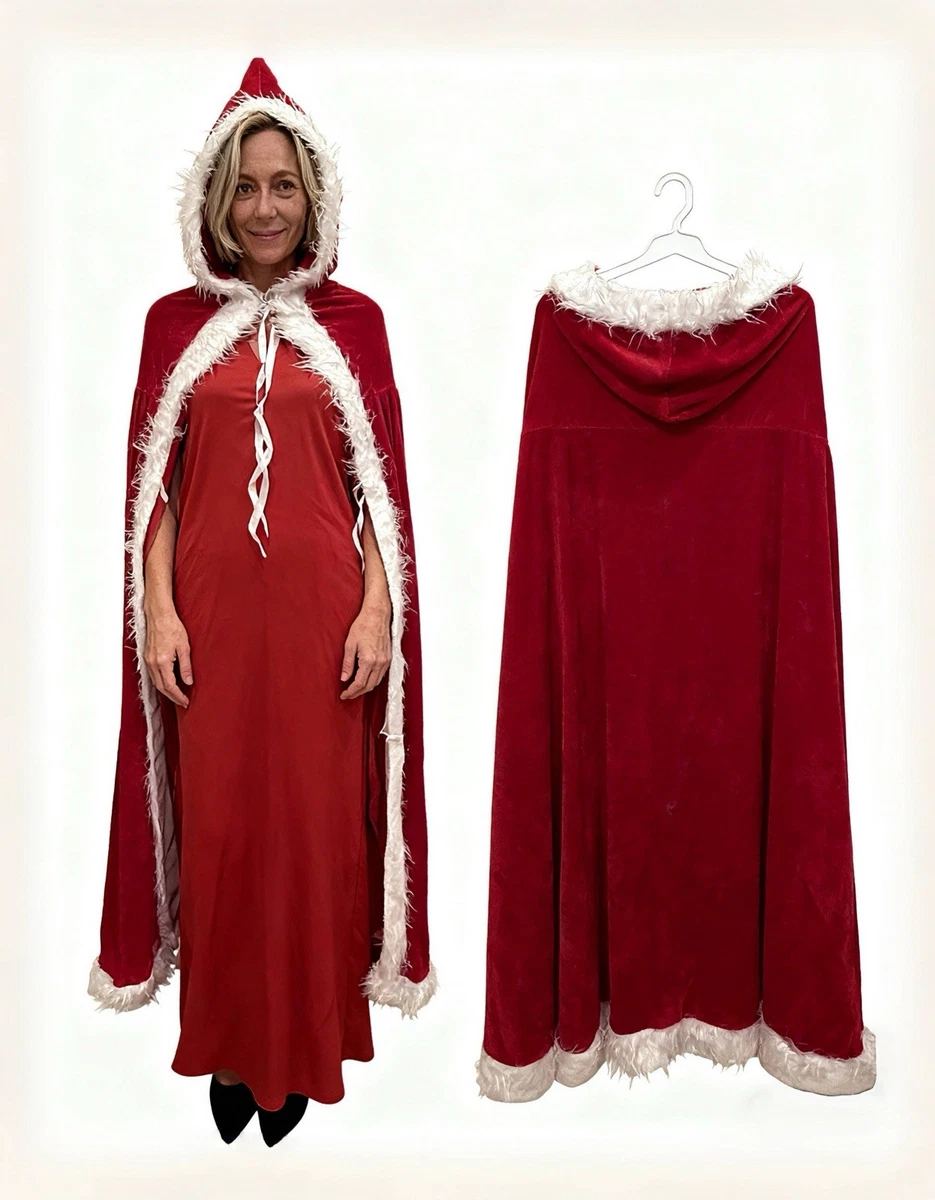 TRIGLICOLEUM Abbigliamento gotico, mantello medievale con cappuccio, vintage, tinta unita, punk, carnevale, feste, cloack, lungo, per cosplay, Halloween, grandi taglie