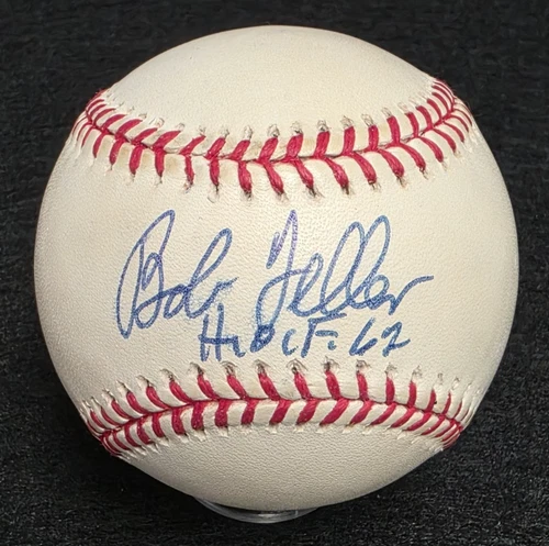 BOB FELLER Signed Official Baseball-HALL OF FAME-CLEVELAND INDIANS-JSA