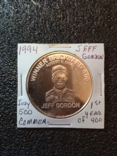 Jeff Gordon 1994, Brickyard 400, 1 oz .999 Fine Silver Coin, Winston Cup