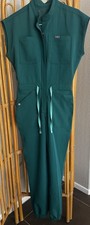 Figs Technical Collection Rafaela Cargo Scrub Jumpsuit Green Jogger Women's XXS
