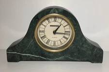 Time Design Young Town Mantel Green Marble Desktop Clock Quartz Battery Operated
