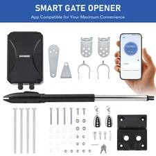 CO-Z Automatic Swing Gate Opener for 660lb 18ft Single Gates with APP Control