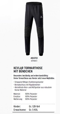 Erima goalkeeper pants Torwarthose 4100701 TW-Hose lang Polster Keeper Verein