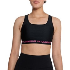 XL NWT Womens Under Armour Black Pink Crossback Compression MidImpact Sports Bra