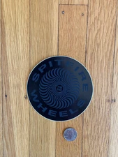 Spitfire Skateboarding Wheels Shiny Black Circle Sticker