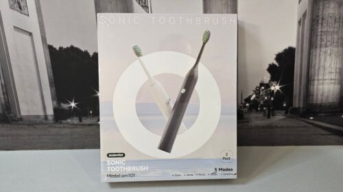 Sonic Toothbrush am101, elektrische Zahnbürste, 2er-Set, Schwarz und Weiß - Bild 1 von 11