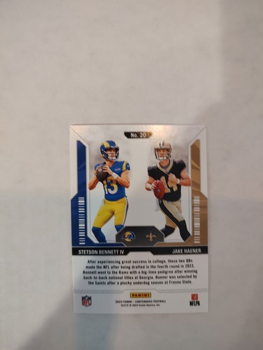 2023 Panini Contenders - Round Numbers #20 Stetson Bennett, Jake Haener (RC) - Bild 2 von 2