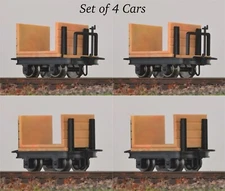 HOn30/HOe MinitrainS 3114 4-Pulpwood Flat Car Set 2 With 2 w/o Brake H0e 009