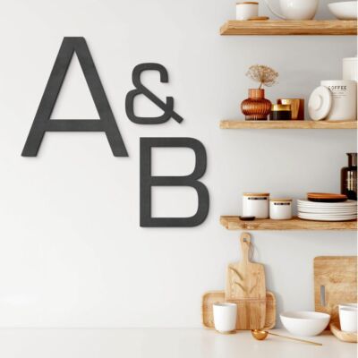 MDF-Holzbuchstaben - Einzelbuchstaben Eurostile Schwarz ABC Zahlen Zeichen