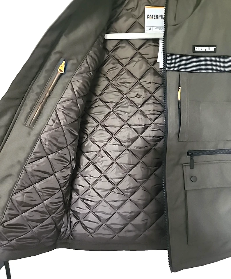 Водонепроницаемый мужской жилет общего назначения CAT WorkWear Instigator оливковый - XL - НОВЫЙ - Изображение 4 из 4