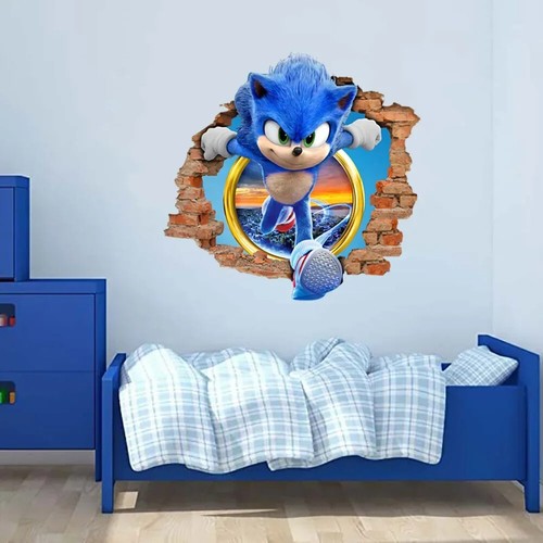 Pegatina de dibujos animados sónicos PVC papel tapiz juego póster 3D que tiene un tridimensional - Imagen 6 de 14